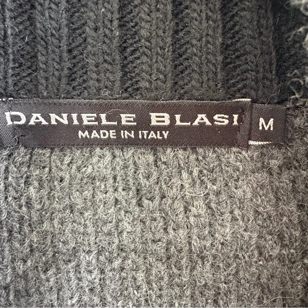 Daniele‎ Blasi Cardigan M Dark Grey Zip Knit Wool Blend Italy Career Academia